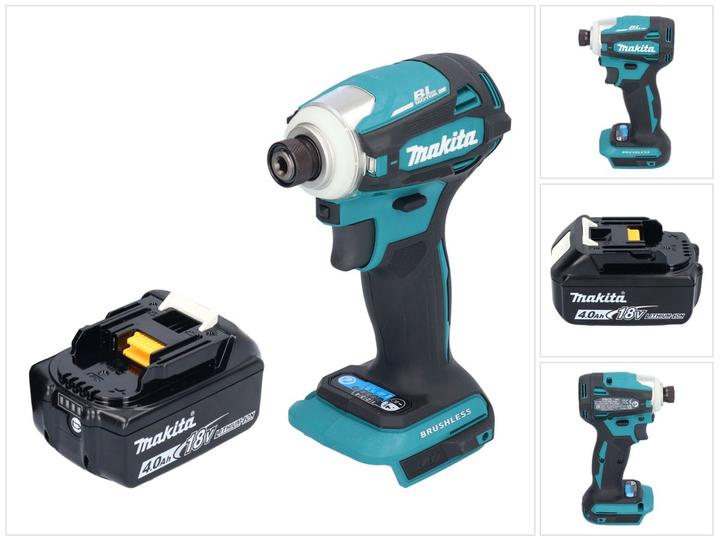 Produktbild Makita DTD 172 M1 Akku Schlagschrauber 18 V 180 Nm 1/4" Brushless + 1x Akku 4,0 Ah - ohne Ladegerät (Akkubetrieb)
