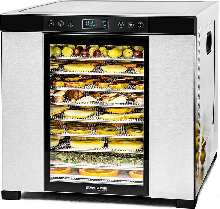 Rommelsbacher D?rrautomat DA 1050 (edelstahl/schwarz, 1.100 Watt, D?rrfl?che 39,4cm x 38cm pro Ebene)