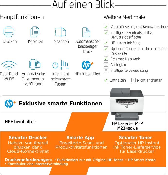 Productafbeelding HP Laserjet Mfp M234Sdwe (Laser, Zwart-wit)