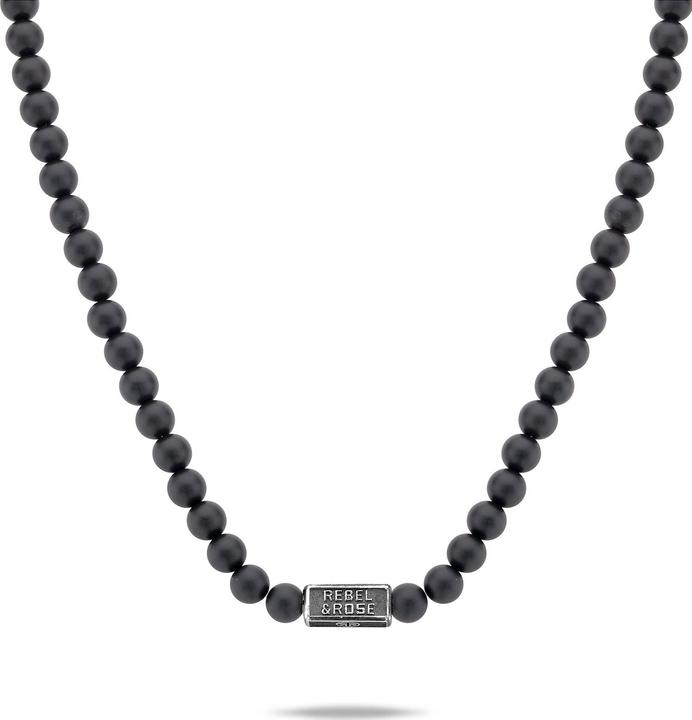 Rebel & Rose NL015-S-70 Mad Panther Herren Halskette 70cm (Onyx, Sterling Silber 925, 70 cm)