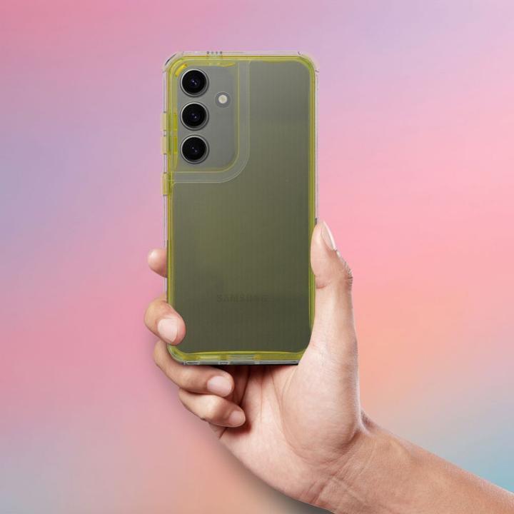 Actual product image OEM Back panel cover MATRIX CLEAR Case for SAMSUNG S25 yellow (Samsung Galaxy S25)