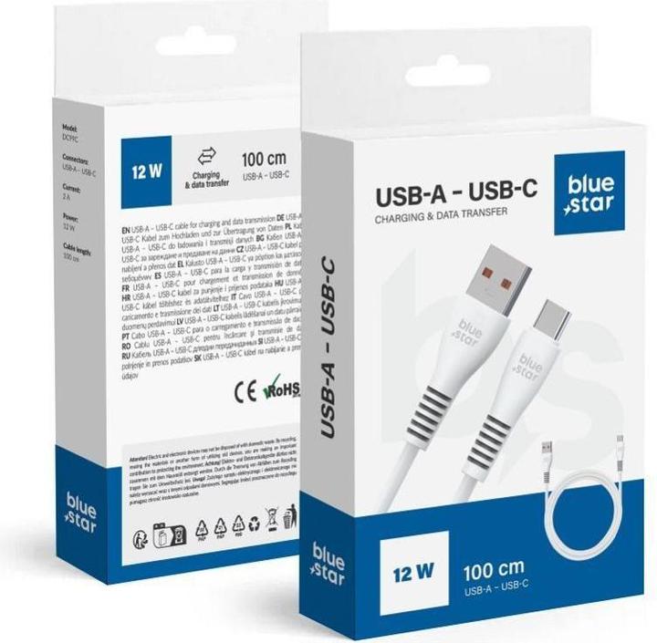 Actual product image BlueStar Cable Blue Star BLUE STAR cable USB A to Type C 2A 12W DC99C 1 m white (1 m, USB 2.0)