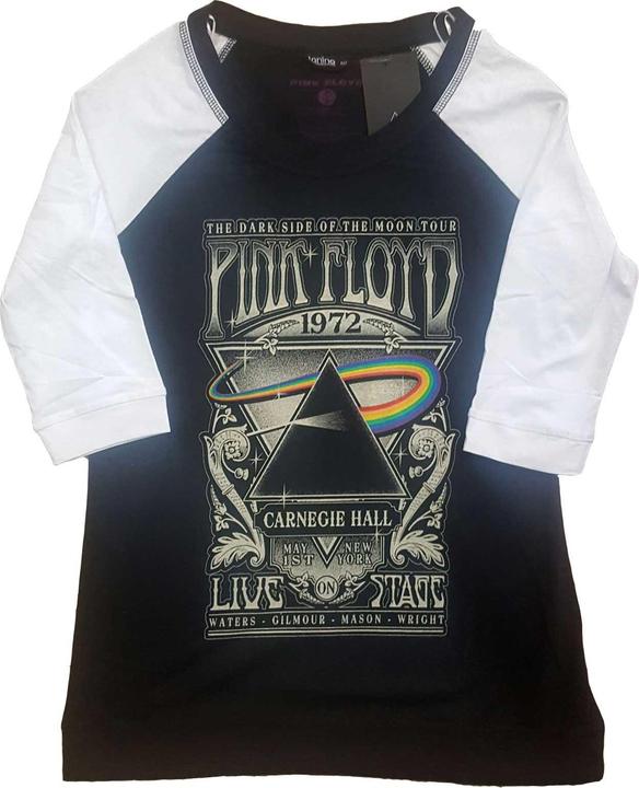 Pink Floyd Carnegie Hall Poster (Bl -Wh) Raglan (Girlie)