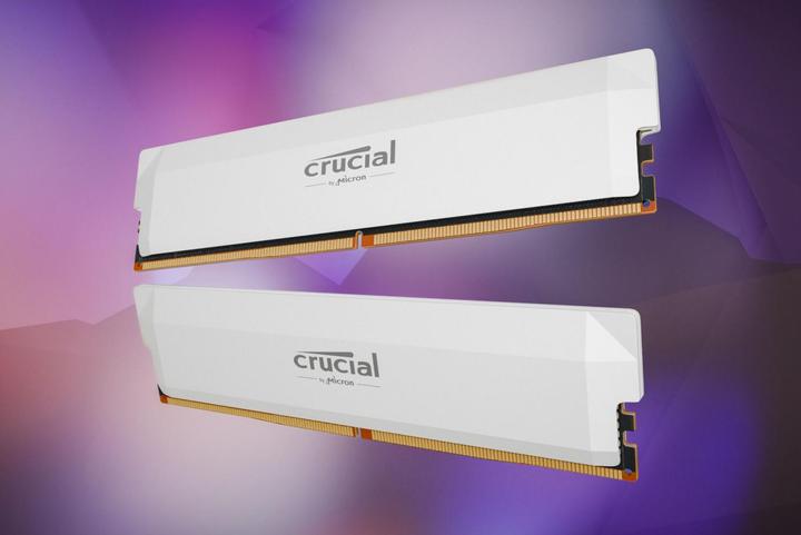 Actual product image Crucial Pro DDR5-6000 Kit 32GB 2x16GB UDIMM white Overclocking (2 x 16GB, 6000 MHz, DDR5 RAM, U-DIMM)
