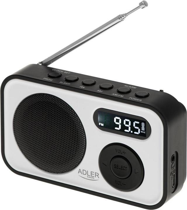 Actual product image Adler Interactive solution | PLL AM/FM Digital Radio | AD 1906 | Alarm function | White/Black (PLL, FM, AM)