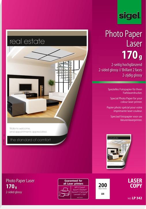 Actual product image Sigel Laser photo paper (170 g/m², A4, 200 x)