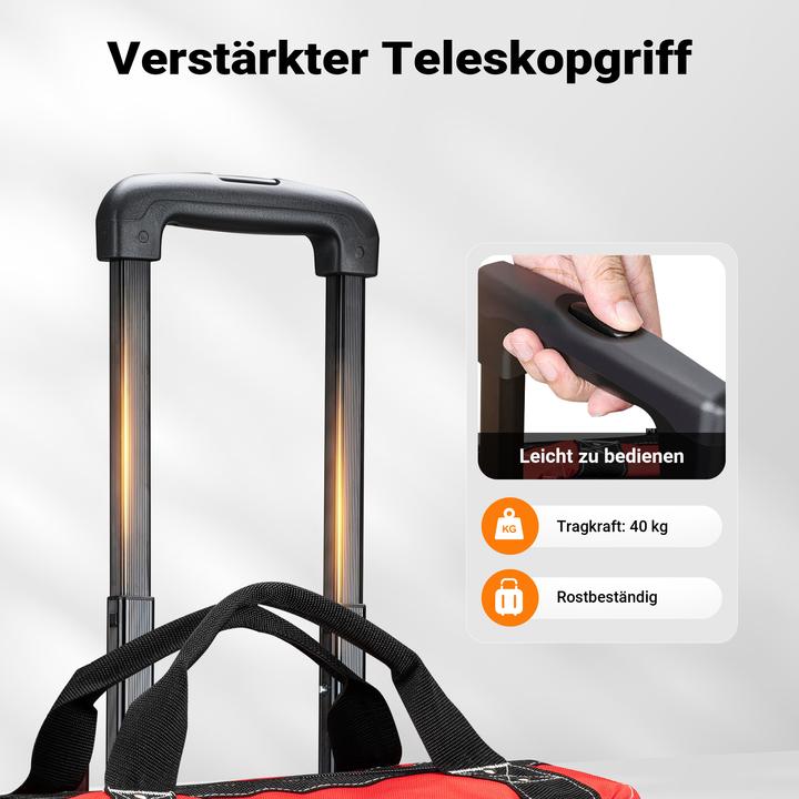 Produktbild Wiltec Werkzeugtrolley 46x25x43cm Werkzeugkoffer 19 Fächer Werkzeug Trolley