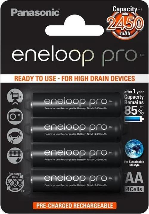 Image du produit Panasonic Batterie Pro BK-3HCCE/4BE Mignon AA NiMH rechargeable et ACBOXAA (4 pcs, AA, 2450 mAh)