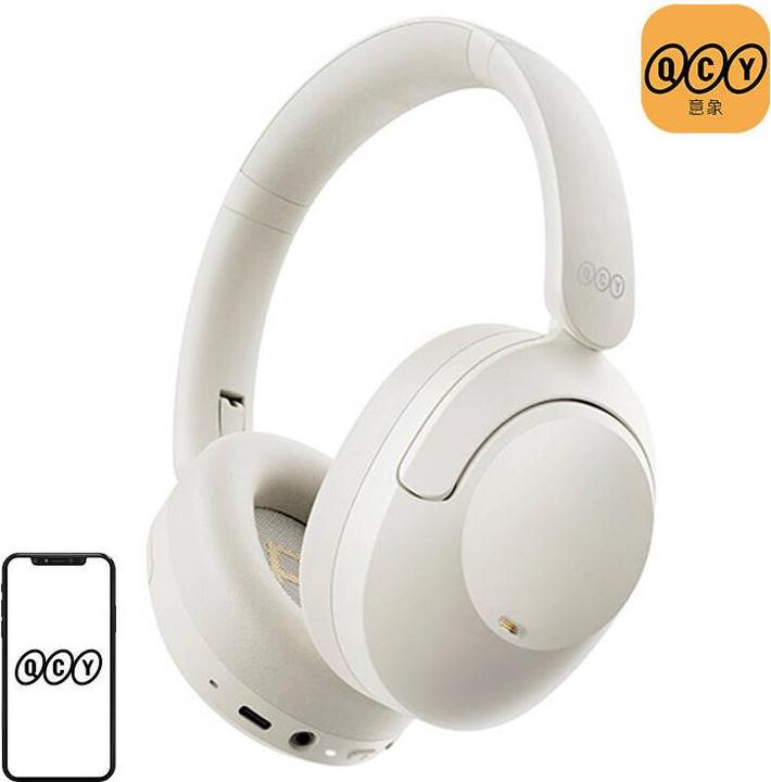 Actual product image QCY Wireless Headphones ANC H4 (white) (ANC, 70 h, Cable)
