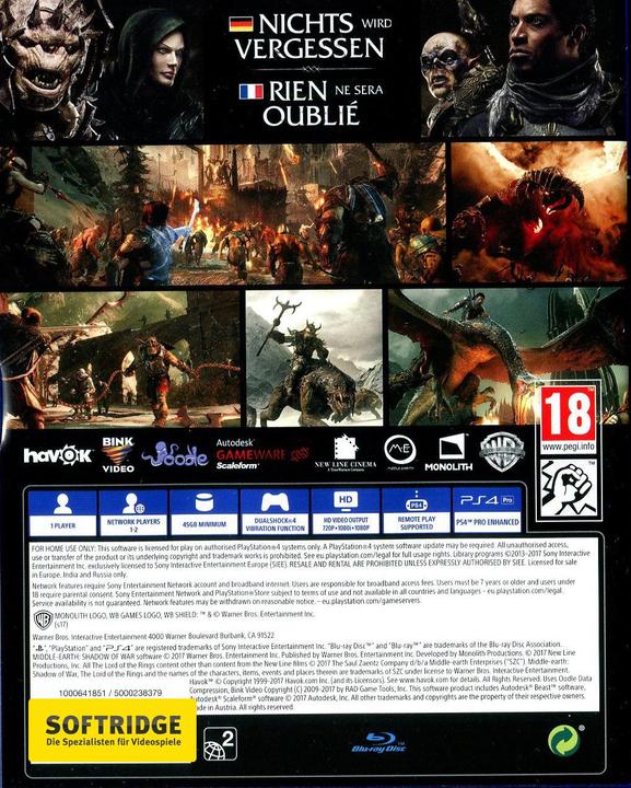 Immagine prodotto WB La Terra di Mezzo: L'Ombra della Guerra (PS4, Multilingue)