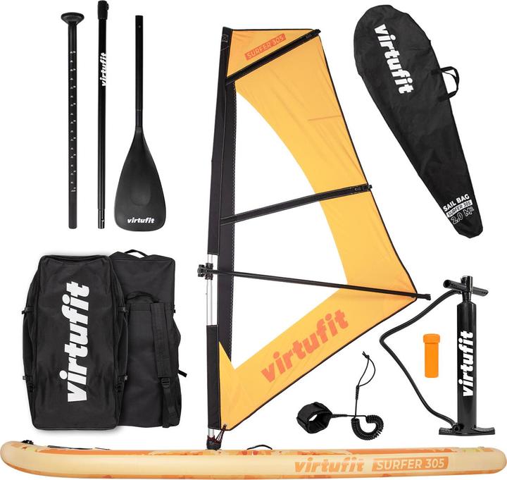 Actual product image Virtufit Supboard Surfer 305 - Oranje - Inclusief Windzeil en accessoires (305 cm, 1-piece)