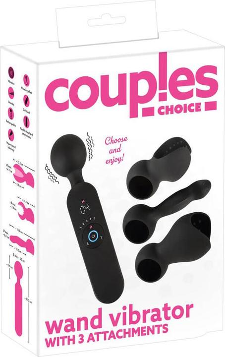 Productafbeelding Couples Choice wand vibrator met 3 opzetstukken