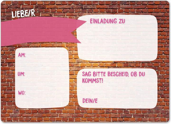 Image du produit Papierdrachen Geburtstags Einladungskarte Jugendlich Mädchen (12 pcs)