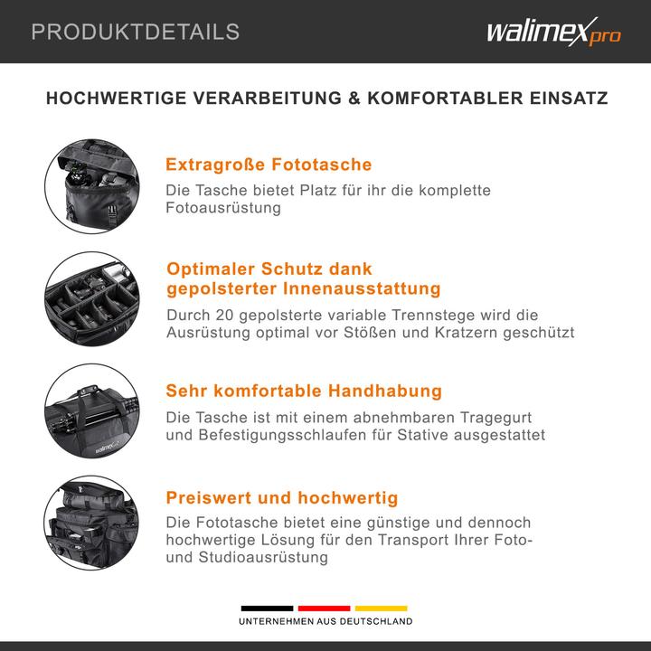 Image du produit Walimex Photo et sac de studio XXL (Sac à bandoulière pour appareil photo, 13 l)
