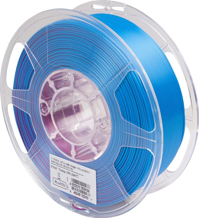 Actual product image eSUN eSilk Magic-PLA Blue-Red Filament 1.75mm 1Kg (PLA, 1.75 mm, 1000 g, Blue)