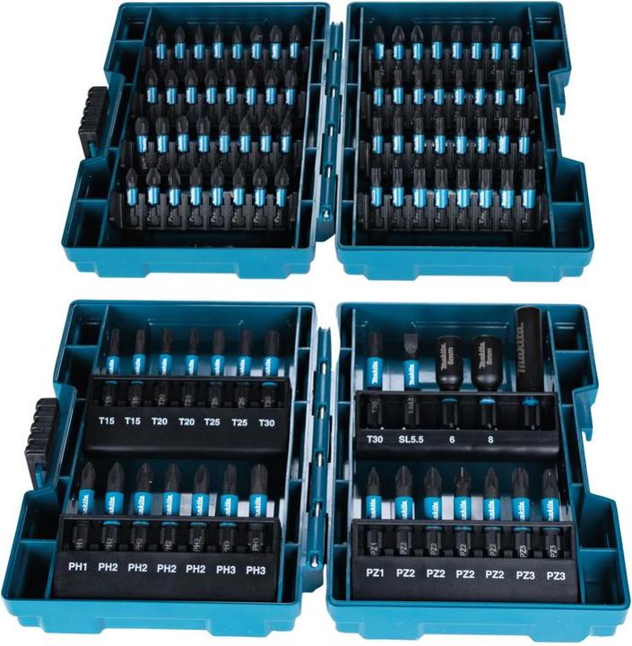 Produktbild Makita Impact Black-Bit-Set (Kreuz Phillips PH M2, Kreuz Phillips PH M3, Kreuz Pozidriv PZ M2, Kreuz Pozidriv PZ M3, Innensechsrund TX M20, Innensechsrund TX M30)