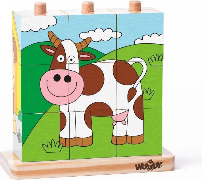Woodyland Bilderwürfel Steck-Puzzle