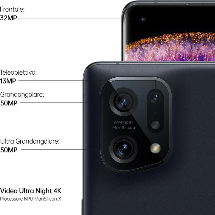 Produktbild OPPO Find X5 (256 GB, Black, 6.55", Dual SIM, 50 Mpx, 5G)