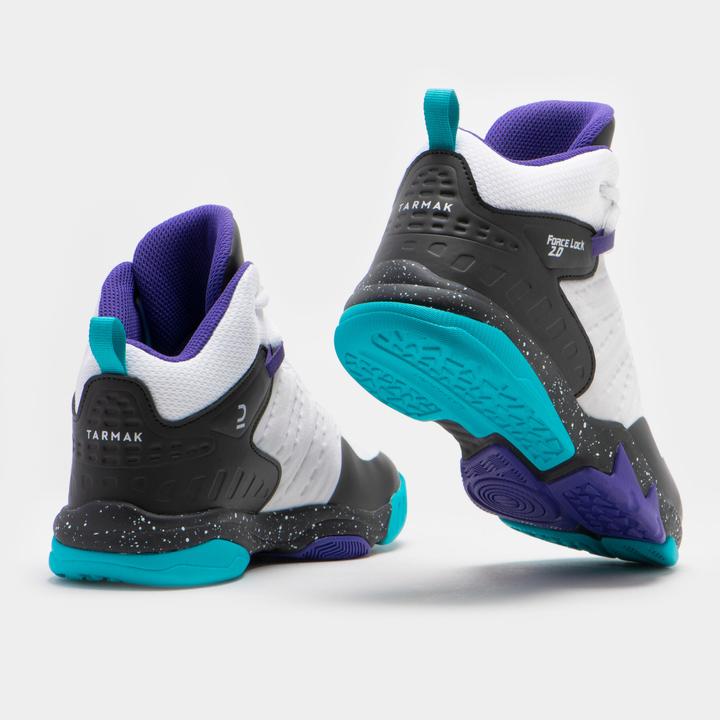 Immagine prodotto Tarmak Scarpe da basket intermedie da bambino SS500H - Bianco/Nero/Viola (34)
