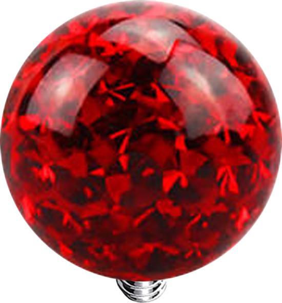 Actual product image Star Piercing Dermal Anchor crystal ball red epoxy protective layer (without brass, Surgical steel 316L)