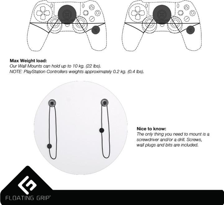 Actual product image Floating Grip Playstation 4 Pro and Controller Wall Mount (PS4)
