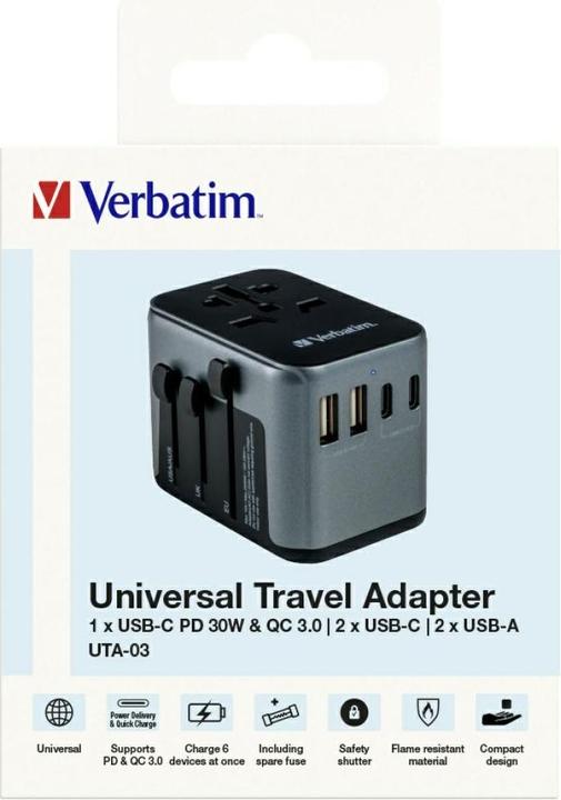 Actual product image Verbatim Universal Travel Adapter