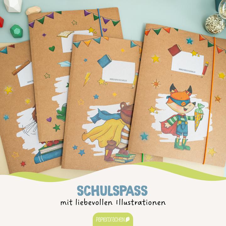 Produktbild Papierdrachen 4 Mappen mit Gummiband A4 Superhelden Tiere - Set 14 (A4, 1 x)