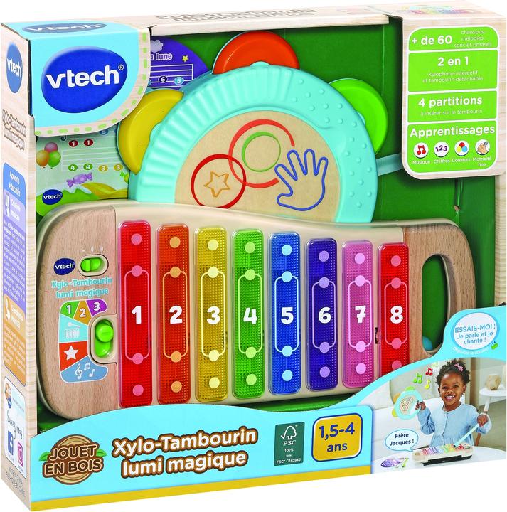 Produktbild VTech Xylo-Tambourin lumi magique (jouet bois FSC ®) (Französisch)