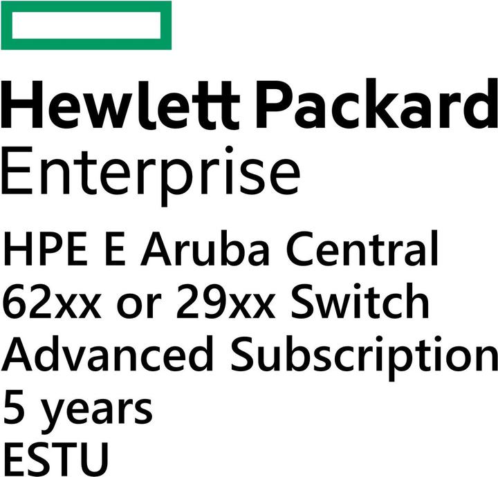 HPE E Aruba Central, 62xx or 29xx Switch, Advanced Subscription, 5 years, E-STU