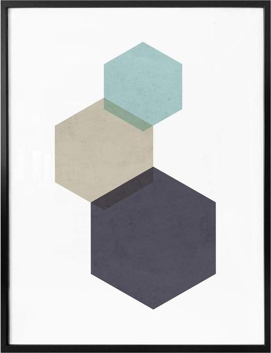 Produktbild Trenddeko Hexagons aqua (100 x 120 cm)