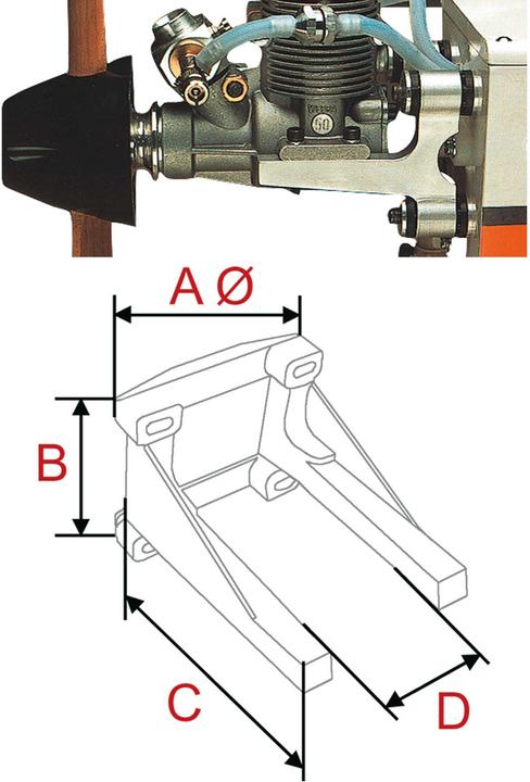 Produktbild Du-Bro Motorträger m. Dämpfer f. 20...25ccm 4-Takt