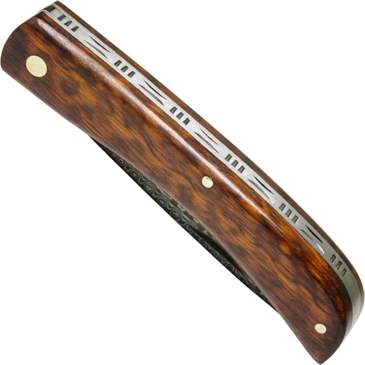 Image du produit Haller Couteau de poche damas en bois de serpent à motif de roses (8 cm)