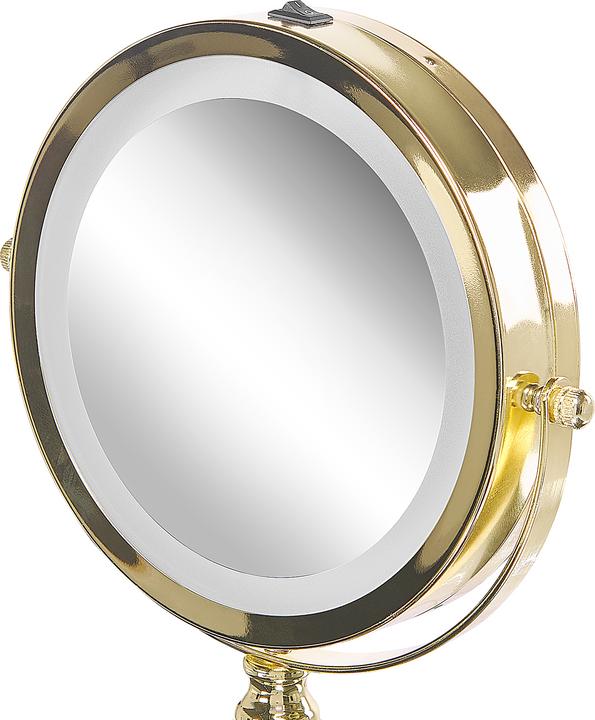 Produktbild Beliani Kosmetikspiegel gold mit LED-Beleuchtung ø 18 cm CLAIRA