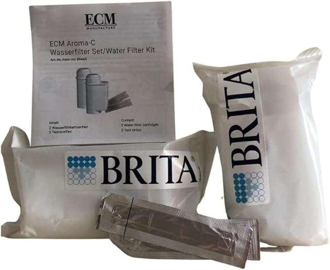 Actual product image ECM Aroma-C water filter 2 Brita suction cartridges incl. limescale test strips