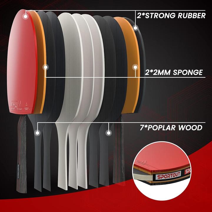 Image du produit Sportout Set de raquettes de ping-pong