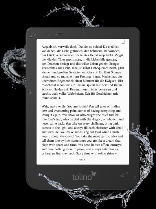 Actual product image tolino shine 4 (6", 16 GB, Blue, Black)