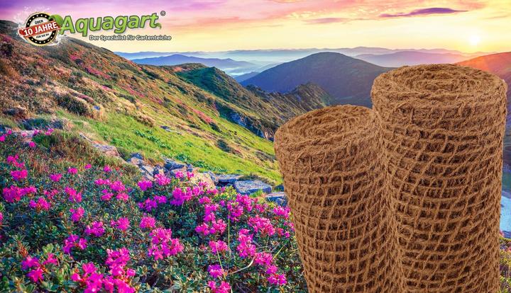 Immagine prodotto Aquagart 130m Böschungsmatte Ufermatte Kokos 1m breit Teichfolie Kokosmatte 450g