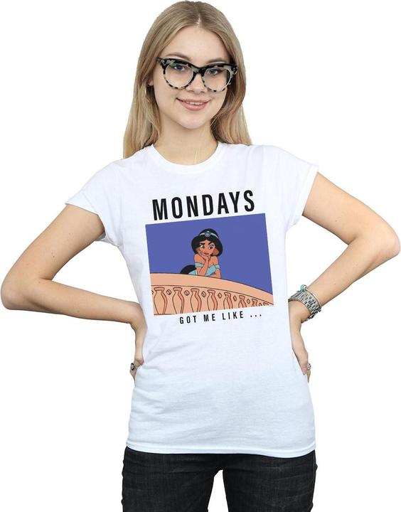Immagine prodotto Disney Princess Jasmine Mondays Got Me Like Maglietta Donna (XL)