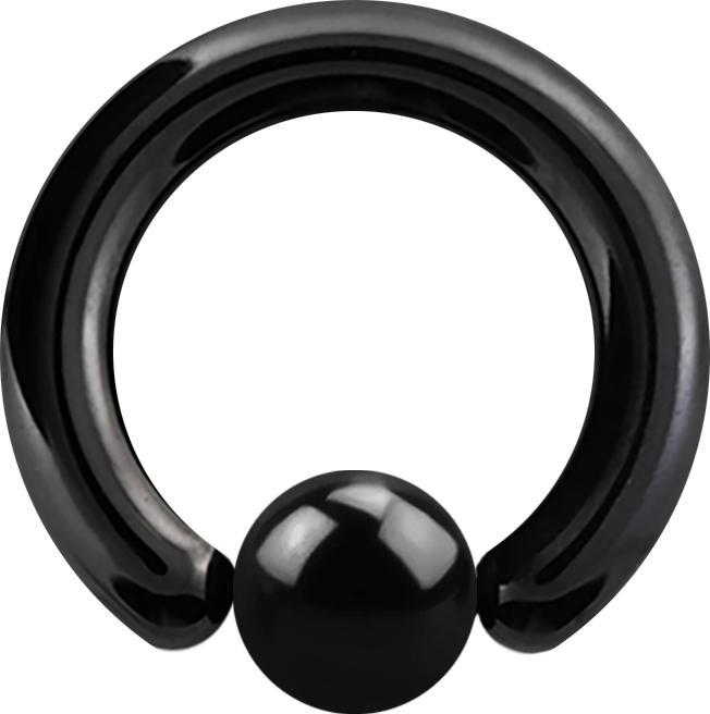 Star Piercing Ball Closure Ring schwarz mit Titanium Schicht (Chirurgenstahl 316L, ohne Messing)