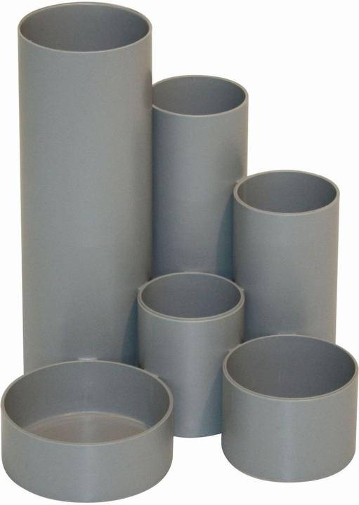 Produktbild Metzger&Mendle M&M Stiftehalter Schreibtisch-Boy grigio (hellgrau) Polystyrol 6 Fächer 12,9 x 13,9 x 14,7 cm