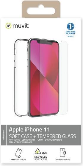 Image du produit Muvit Pack Coque Recycletek + Verre Tremp (Apple iPhone 11)