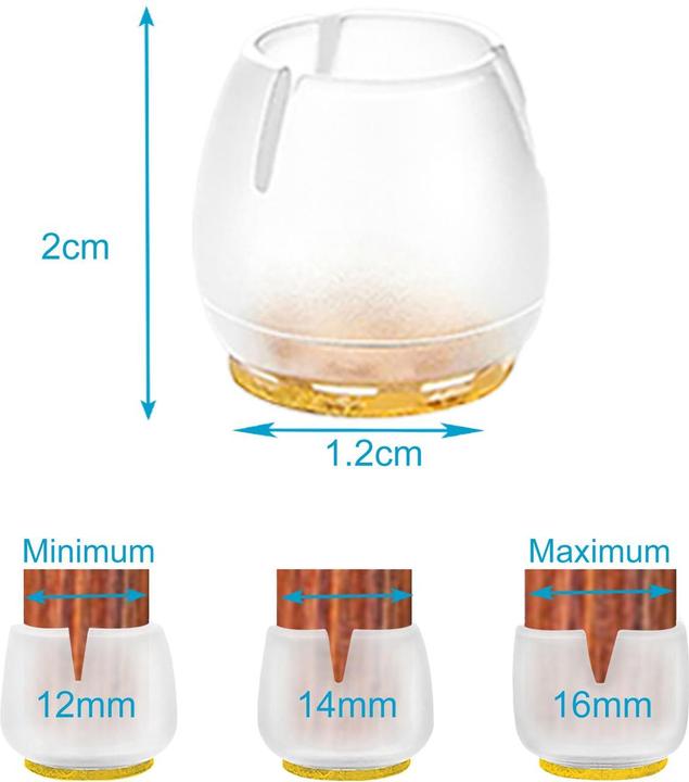 Actual product image Intirilife Chair base caps (Plug-in gliders, 40 Piece)
