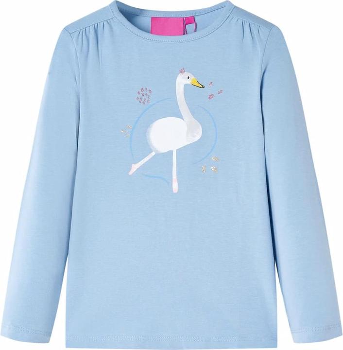 VidaXL Kinder-Langarmshirt Hellblau 140,Material: 95 % Baumwolle. 5 (140)