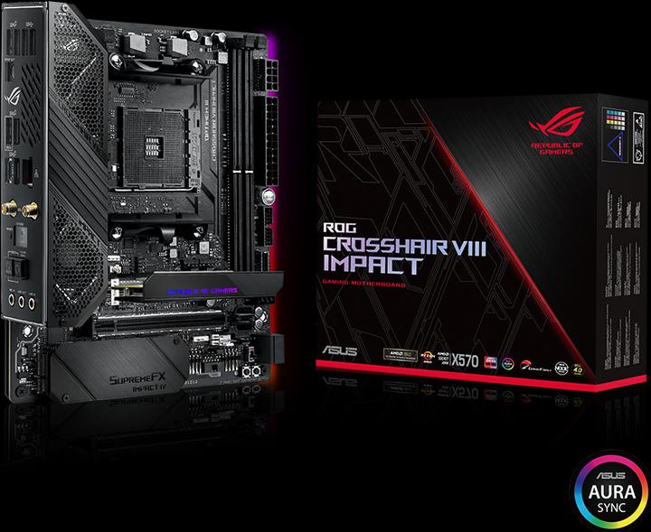 Productafbeelding ASUS ROG Crosshair VIII Impact (AM4, AMD X570, Mini-DTX)