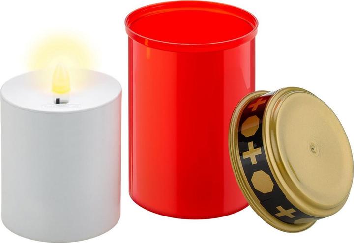 Produktbild AccuCell LED-Grablicht mit Timer, rot warmweiss, batteriebetrieben für den Innen- und Aussenbereich (1 x)