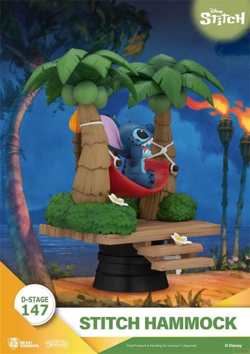 Productafbeelding Beast Kingdom Lilo & Stitch D-Stage PVC Diorama Stitch Hangmat 13 cm