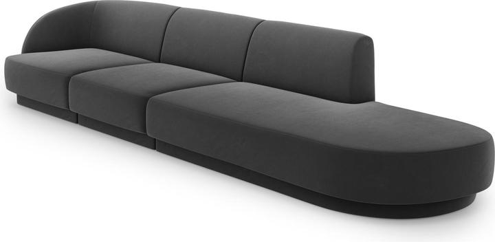 Actual product image Micadoni Right Velvet Sofa, "Miley", 4 Seats, 323x90x70Made in Europe (2 person sofa, 3-seater, 4-seater)