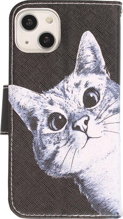 Produktbild PhoneLook Hülle Premium Wallet Flip-Magnetverschluss und Kartenfach Cat Looking at you (Apple iPhone 13)