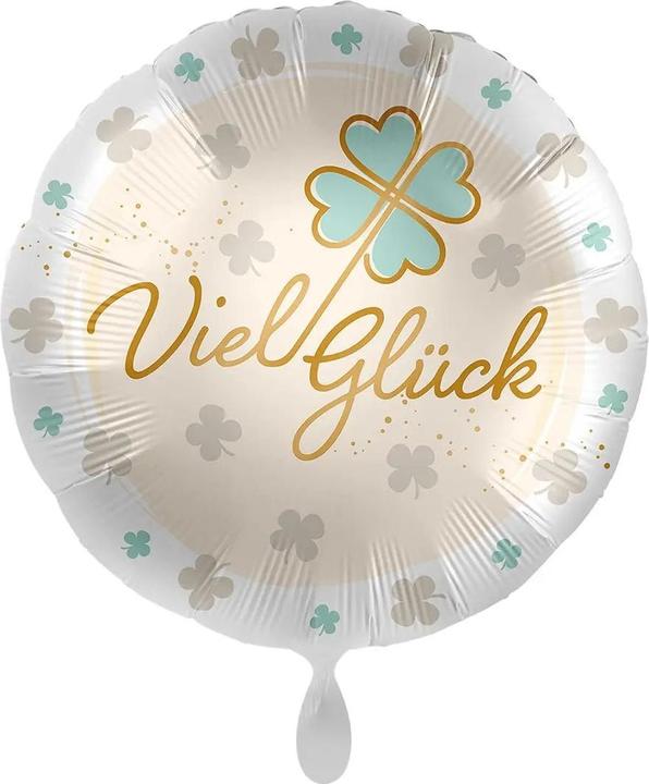 Produktbild Premioloon Folienballon Viel Glück mit Kleeblatt - 43cm leer (1 x)