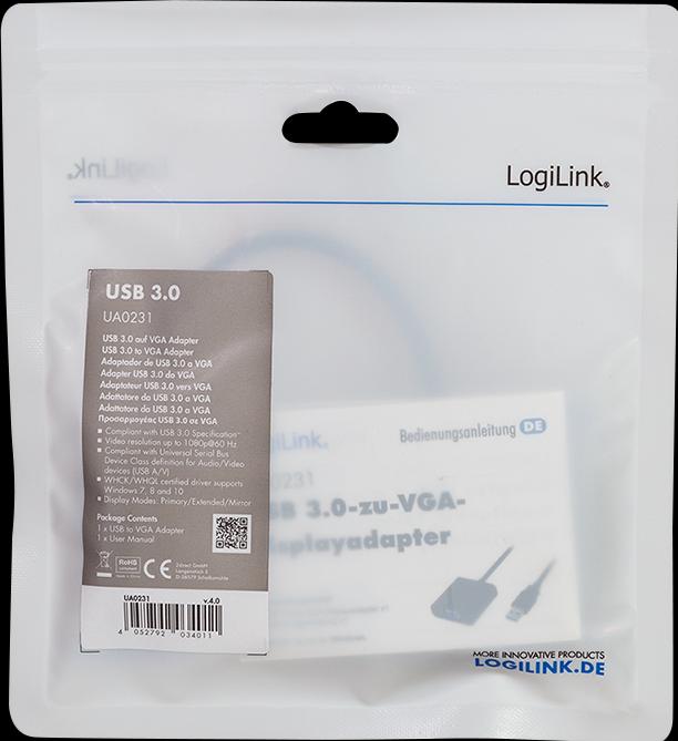 Produktbild LogiLink USB 3.0 zu VGA (VGA, 5.10 cm)